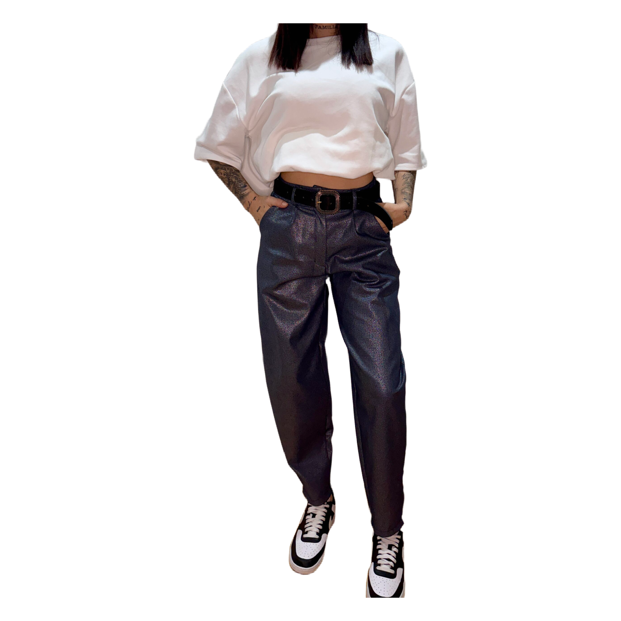 Pantalón Metalizado Gris