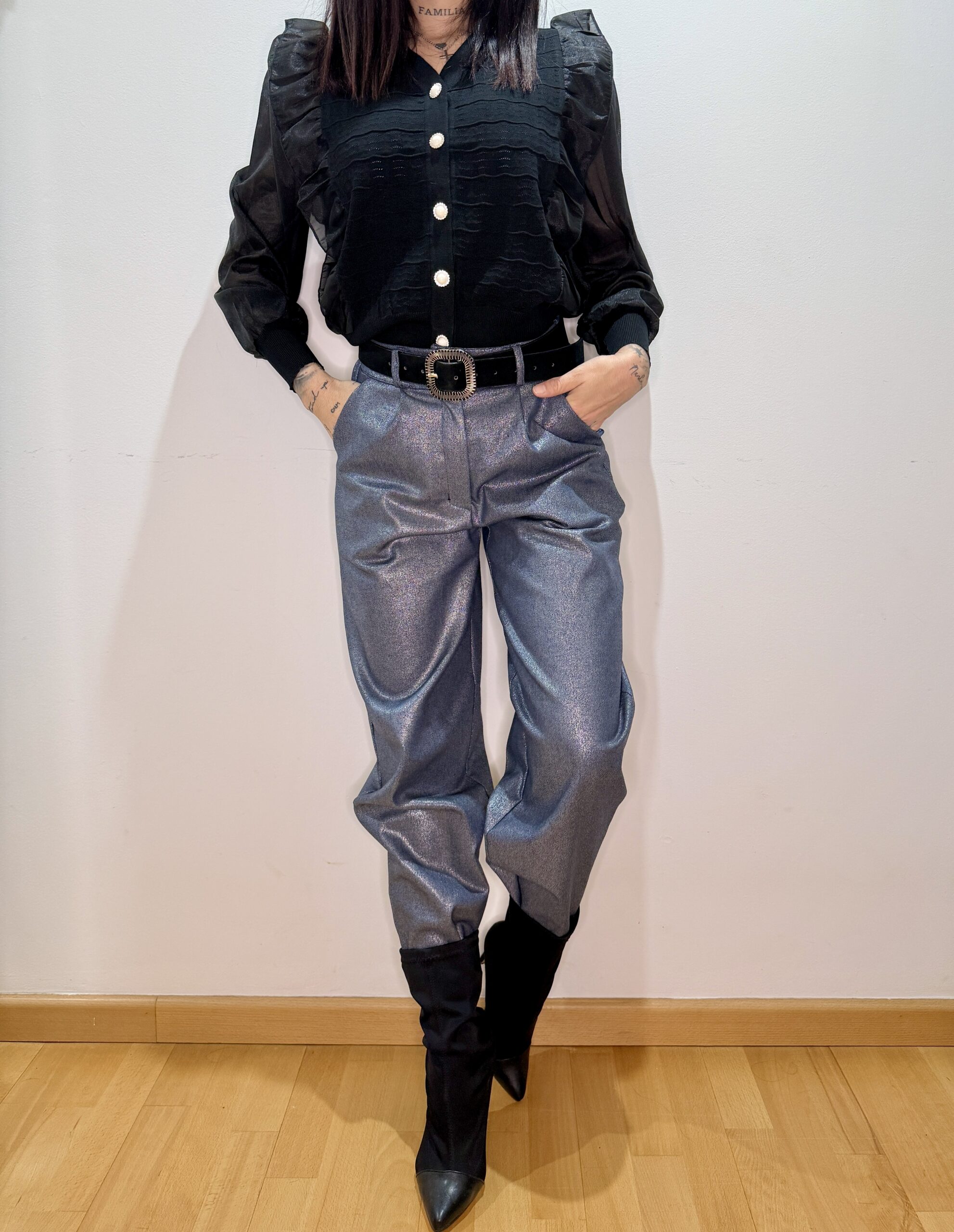 Pantalón Metalizado Gris - Imagen 2
