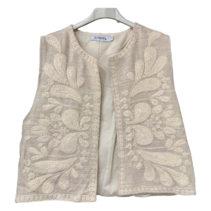 Chaleco Boho Bordado Beige