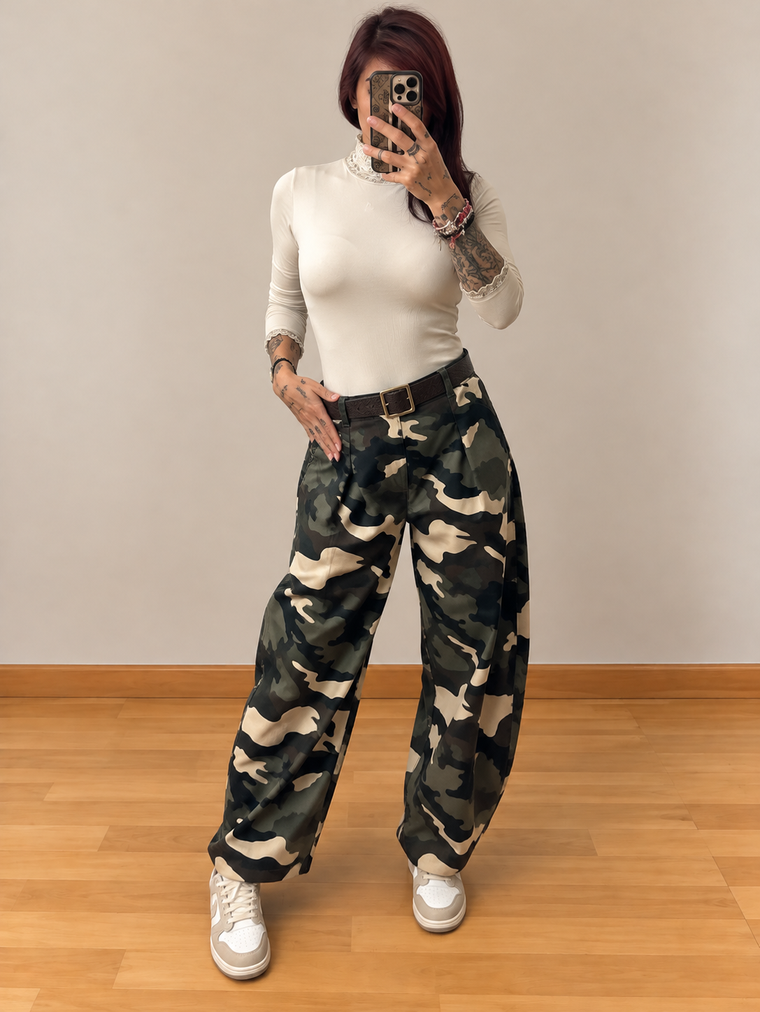 Pantalón Camuflaje con Cinturón – Talla Única