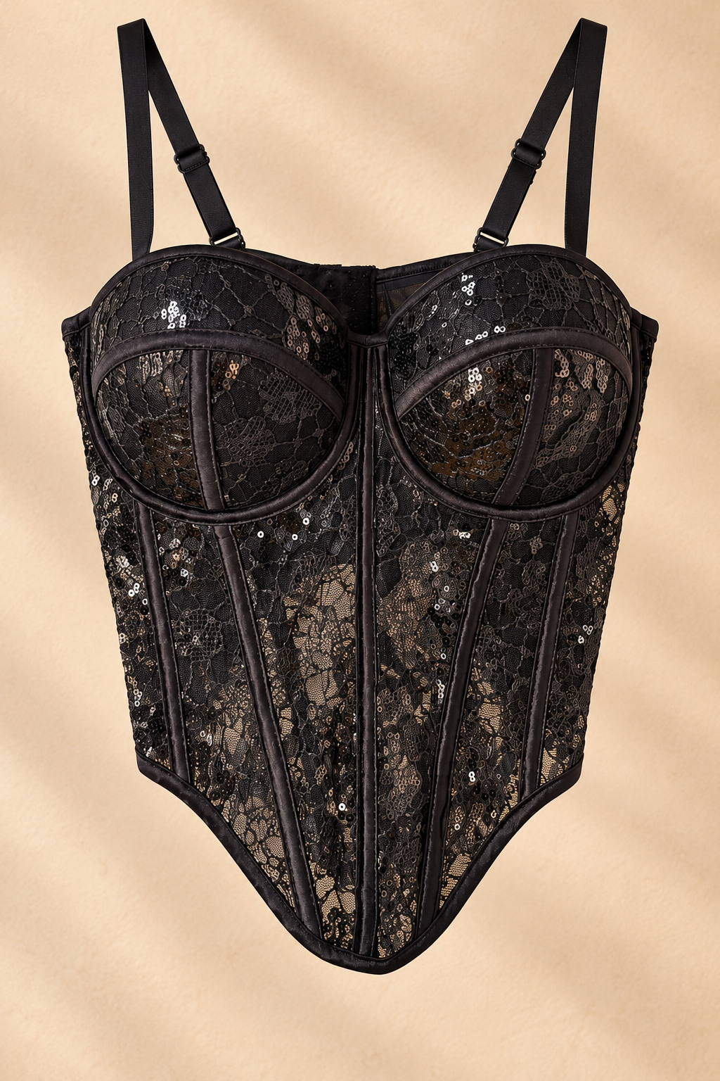 Corset brillo con copas acolchadas - Imagen 2