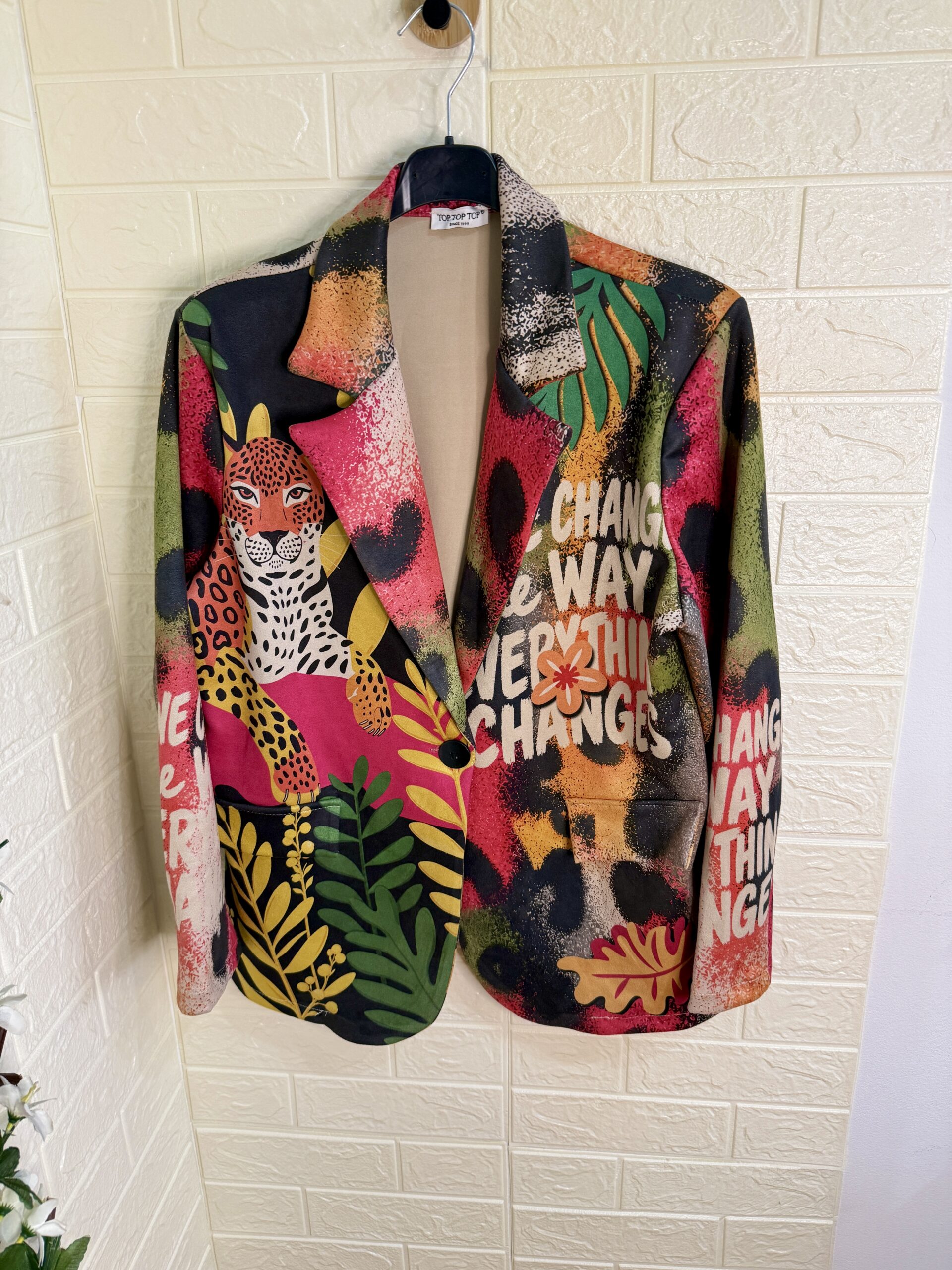 Blazer de Terciopelo Leopardo Multicolor | Estilo Único