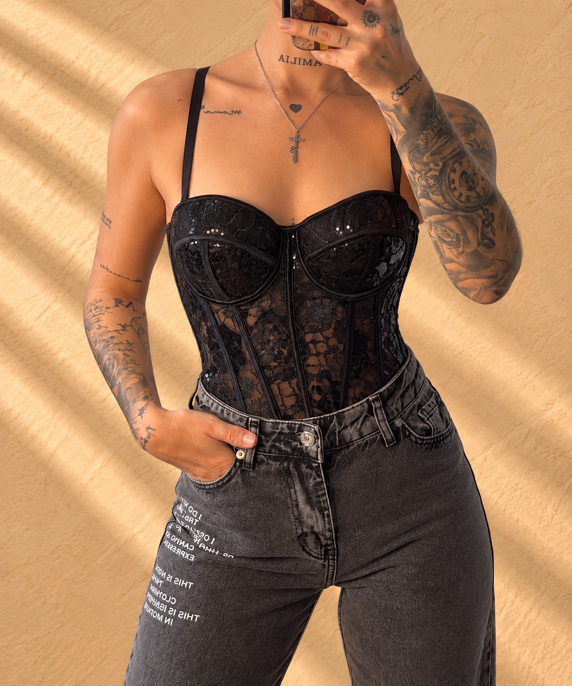 Corset brillo con copas acolchadas