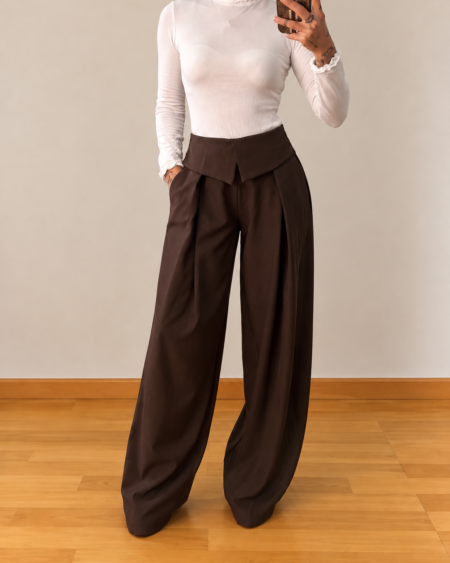 Pantalón Palazzo con Detalle en Cintura