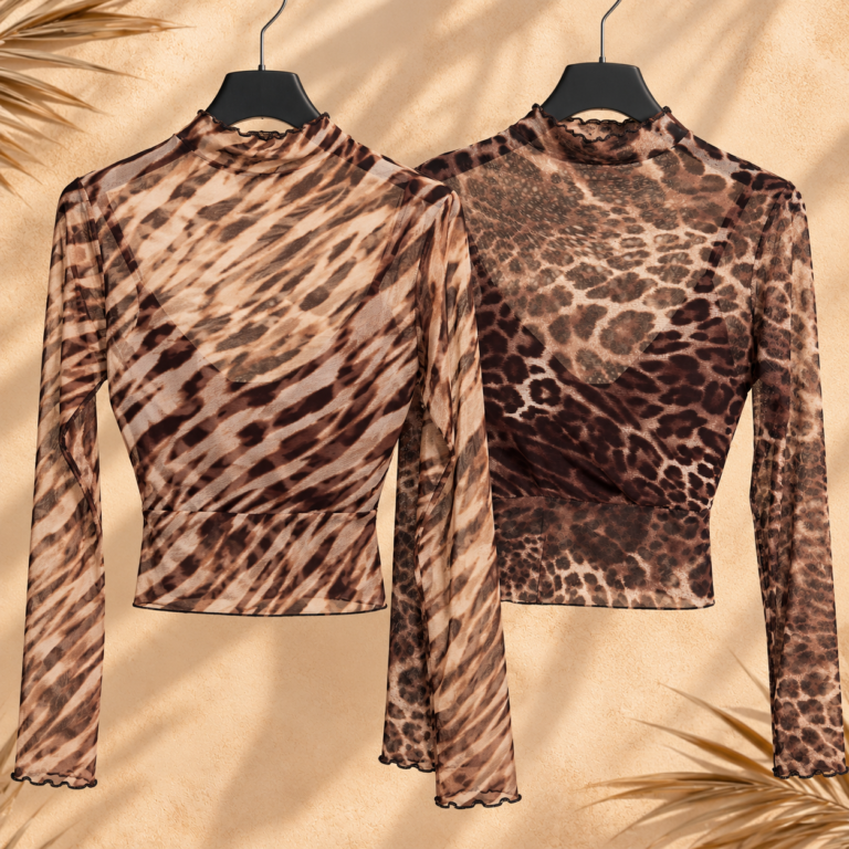 Tops de animal print en malla